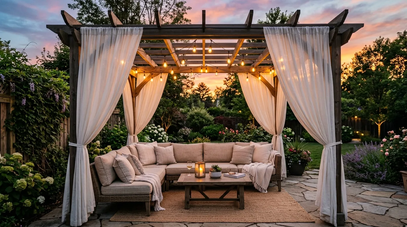 Pergola With Privacy Edge